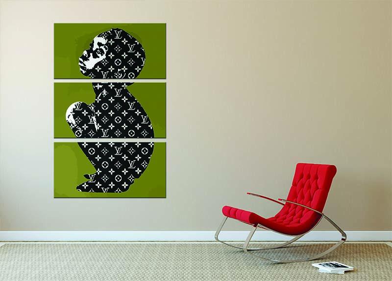 Banksy Louis Vuitton Kid 3 Split Panel Canvas Print - Canvas Art Rocks - 2