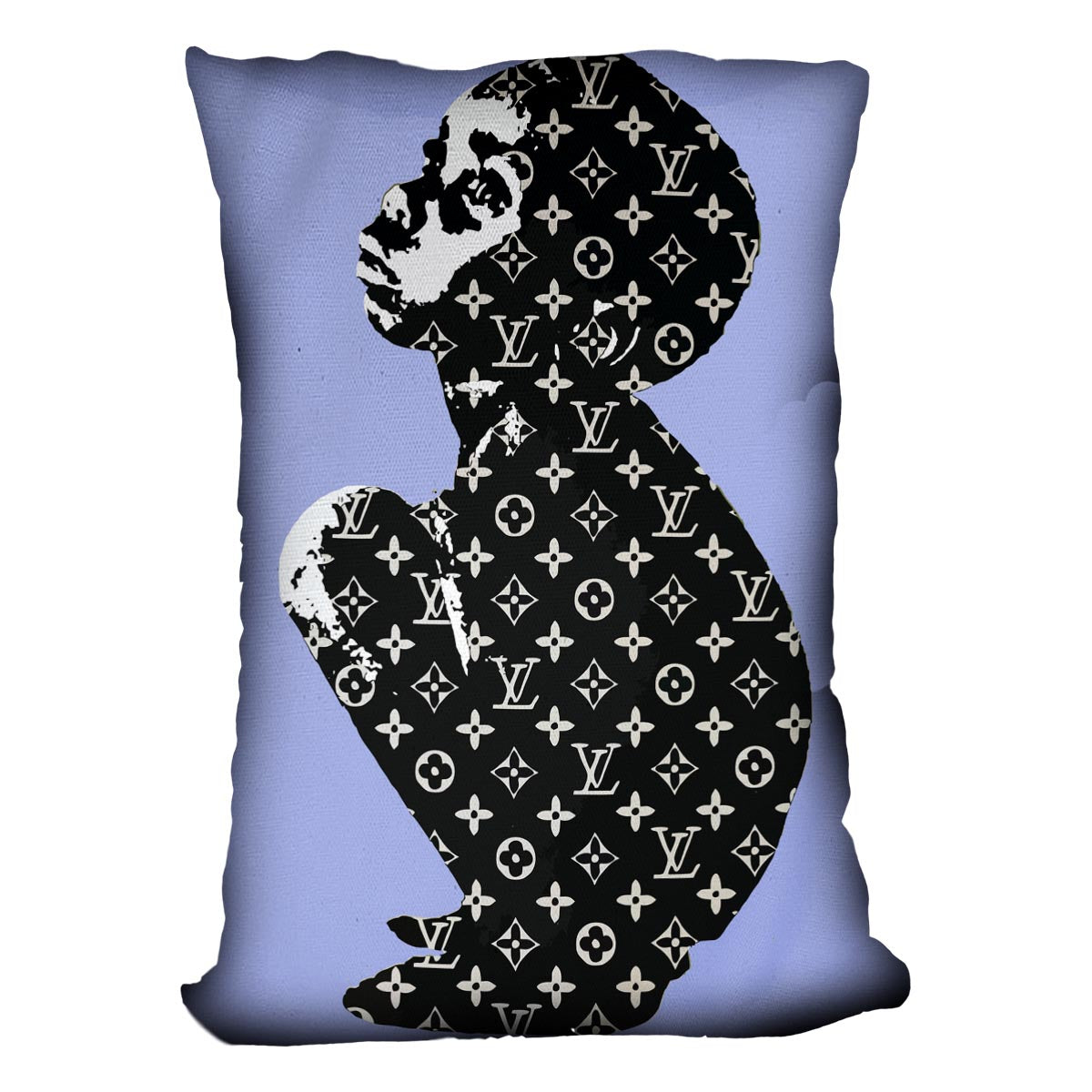 Banksy Louis Vuitton Kid Blue Cushion - Canvas Art Rocks - 4