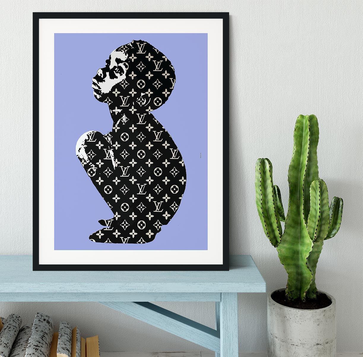 Banksy Louis Vuitton Kid Blue Framed Print - Canvas Art Rocks - 1