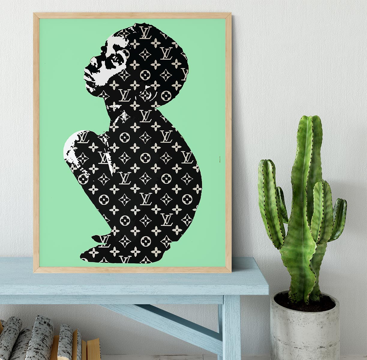 Banksy Louis Vuitton Kid Green Framed Print - Canvas Art Rocks - 4