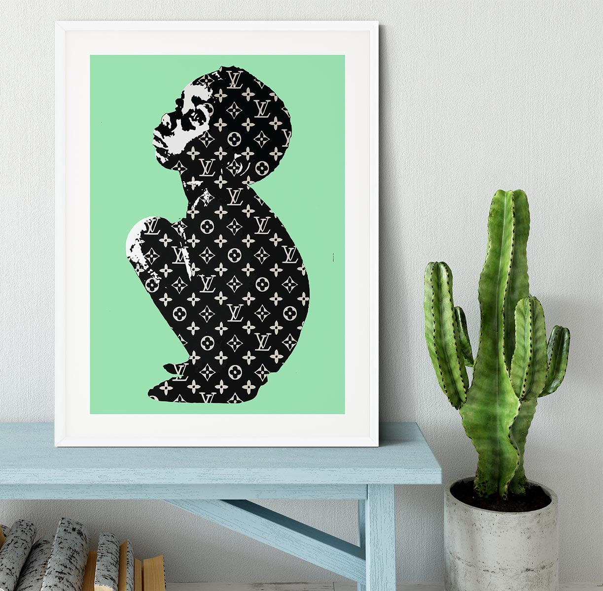 Banksy Louis Vuitton Kid Green Framed Print - Canvas Art Rocks - 5