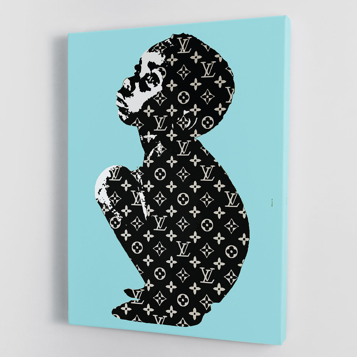 Banksy Louis Vuitton Kid Light Blue Canvas Print or Poster - Canvas Art Rocks - 1