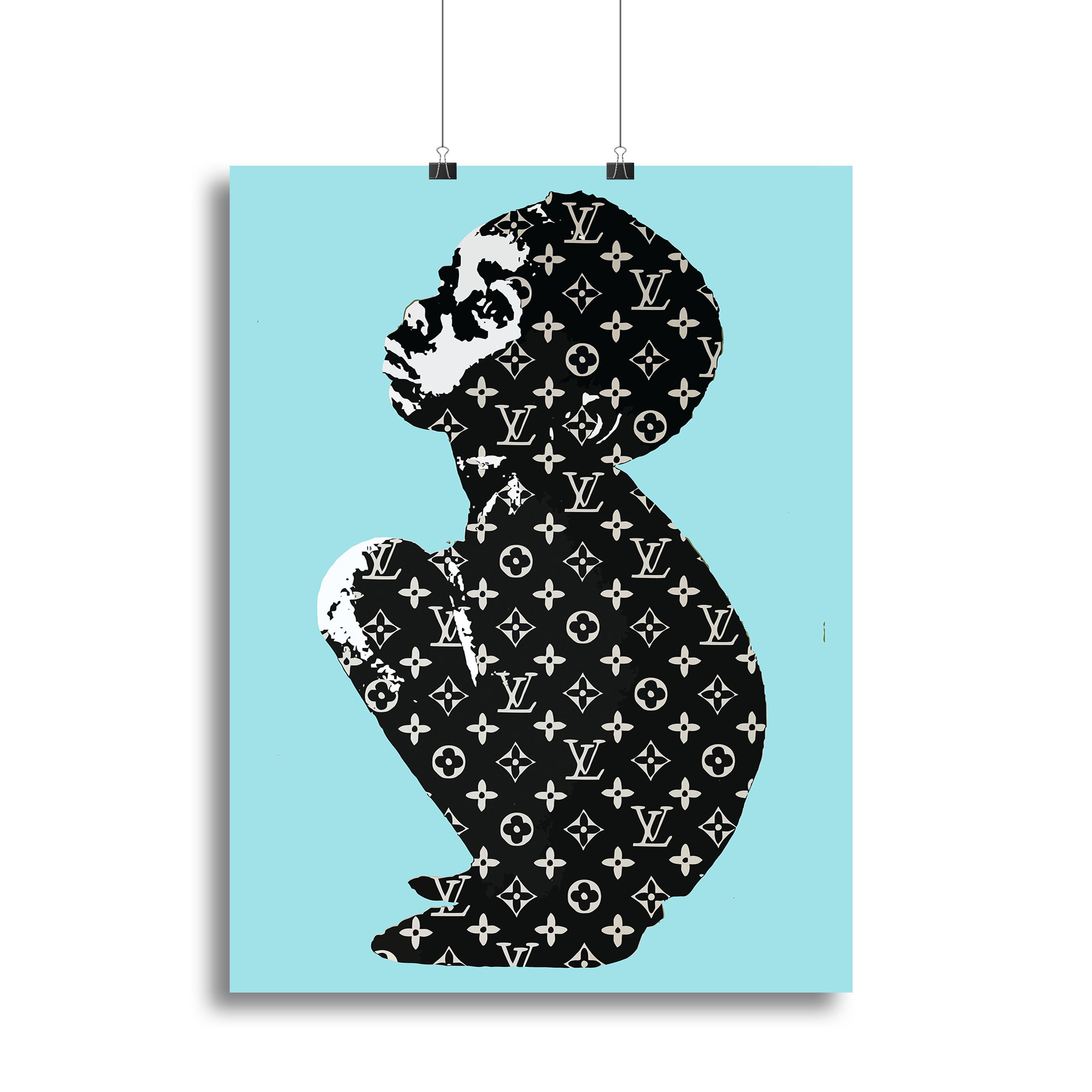Banksy Louis Vuitton Kid Light Blue Canvas Print or Poster - Canvas Art Rocks - 2