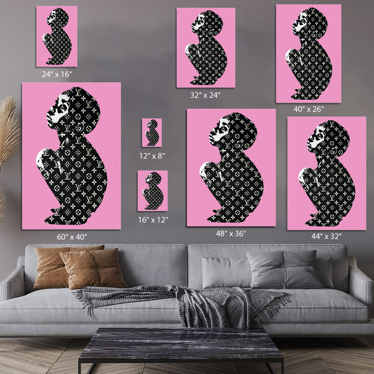 Banksy Louis Vuitton Kid Pink Canvas Print or Poster - Canvas Art Rocks - 7