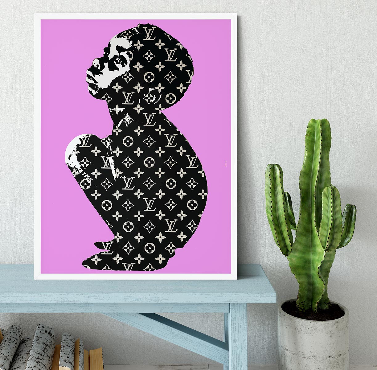 Banksy Louis Vuitton Kid Purple Framed Print - Canvas Art Rocks -6