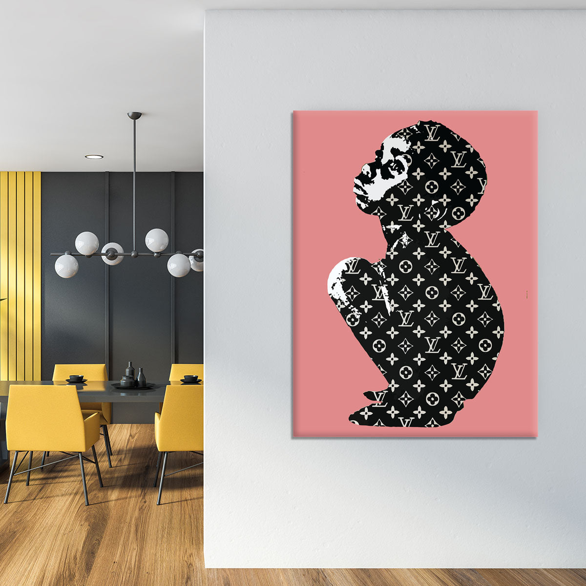 Banksy Louis Vuitton Kid Red Canvas Print or Poster - Canvas Art Rocks - 4