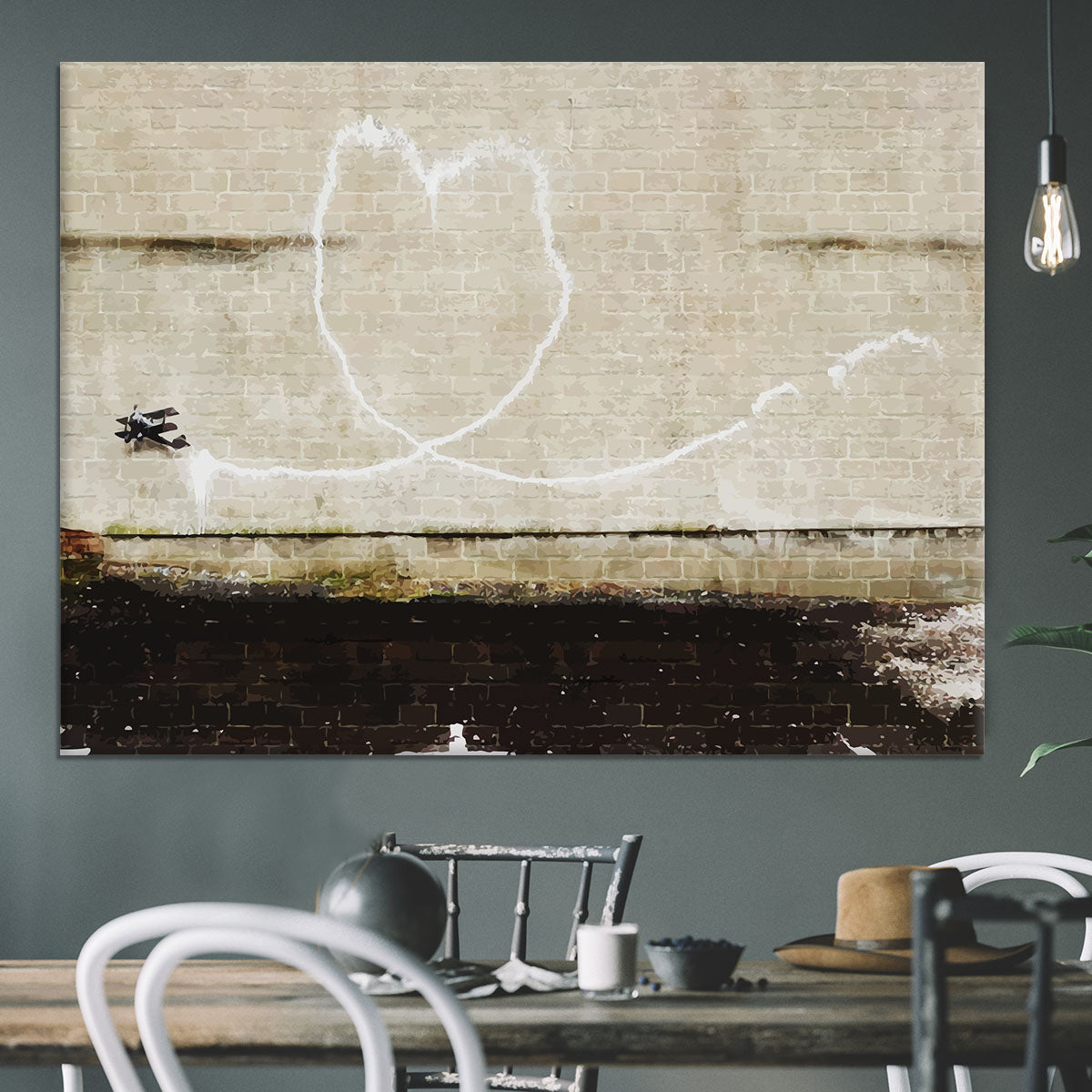 Banksy Love Plane London and Liverpool Canvas Print or Poster - Canvas Art Rocks - 3