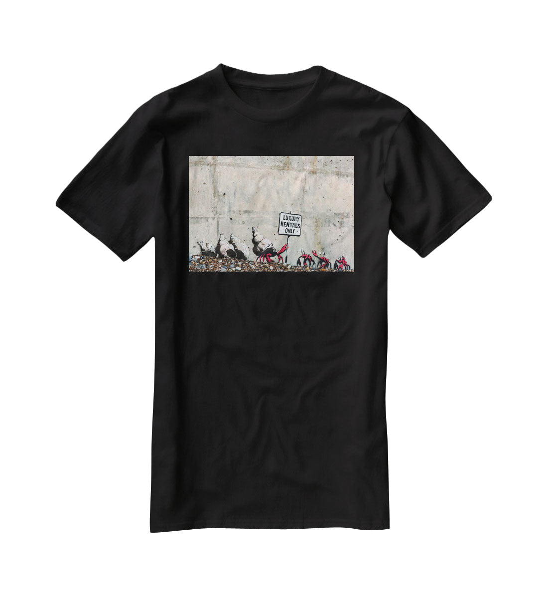Banksy Luxury Rentals Only T-Shirt - Canvas Art Rocks - 1
