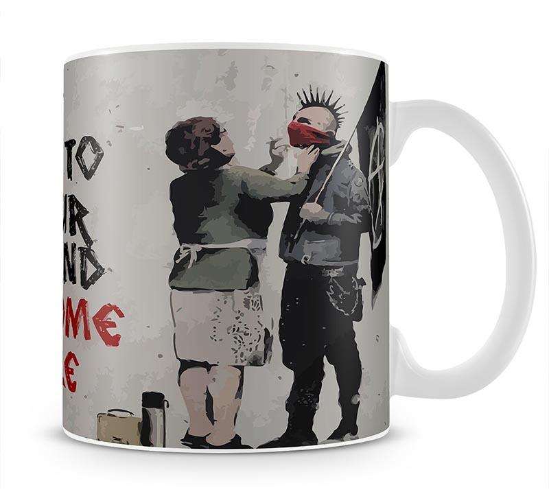 Banksy Make Some Trouble Mug - Canvas Art Rocks - 4