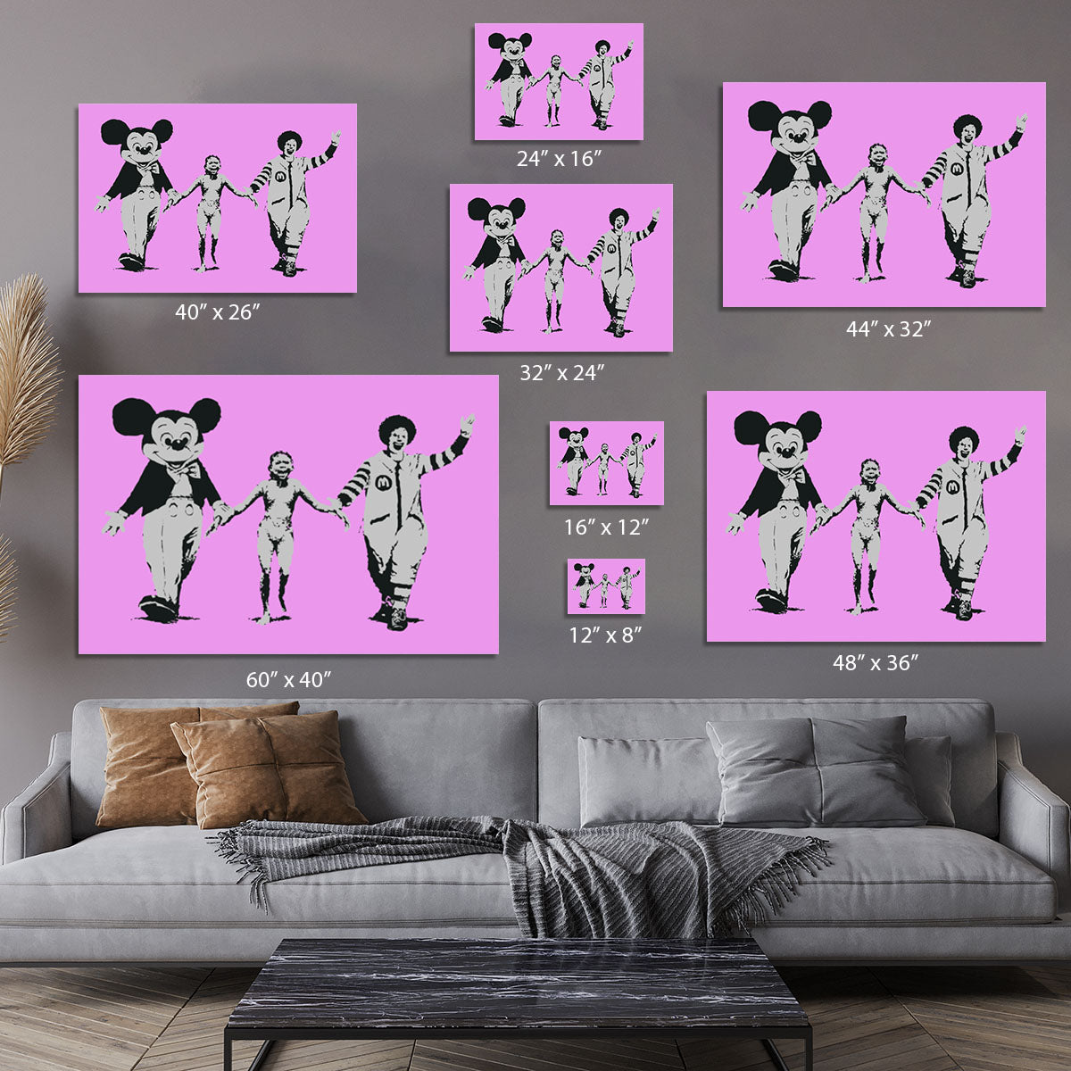 Banksy Mickey and Ronald Purple Canvas Print or Poster - Canvas Art Rocks - 7