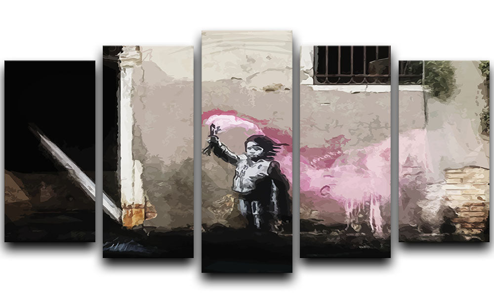Banksy Migrant Child Venice 5 Split Panel Canvas - Canvas Art Rocks - 1