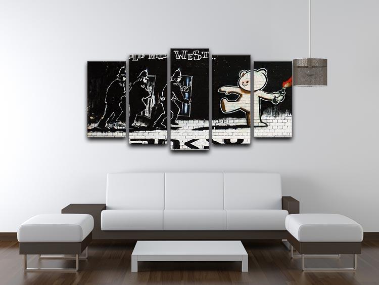 Banksy Mild Mild West 5 Split Panel Canvas - Canvas Art Rocks - 3