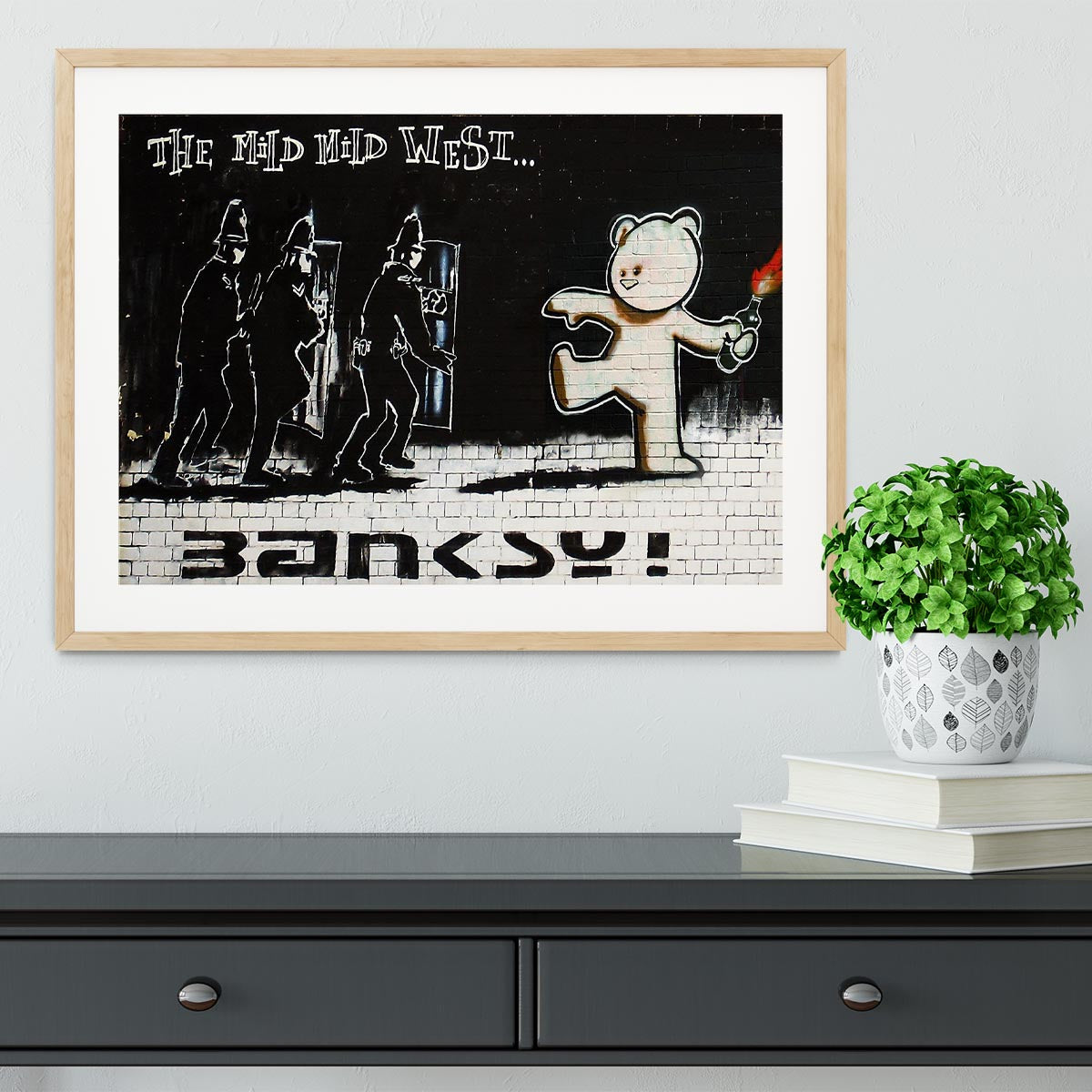 Banksy Mild Mild West Framed Print - Canvas Art Rocks - 3