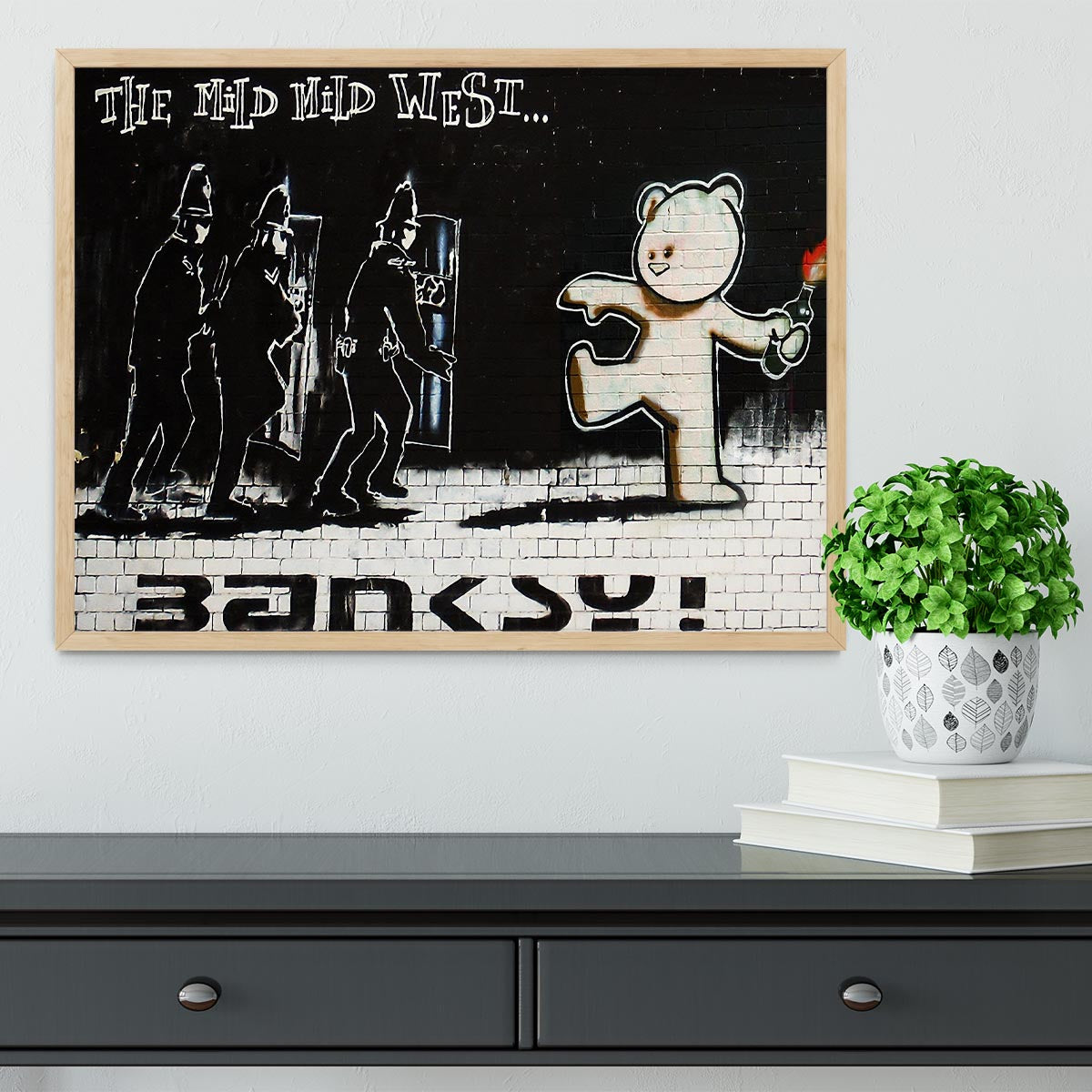 Banksy Mild Mild West Framed Print - Canvas Art Rocks - 4