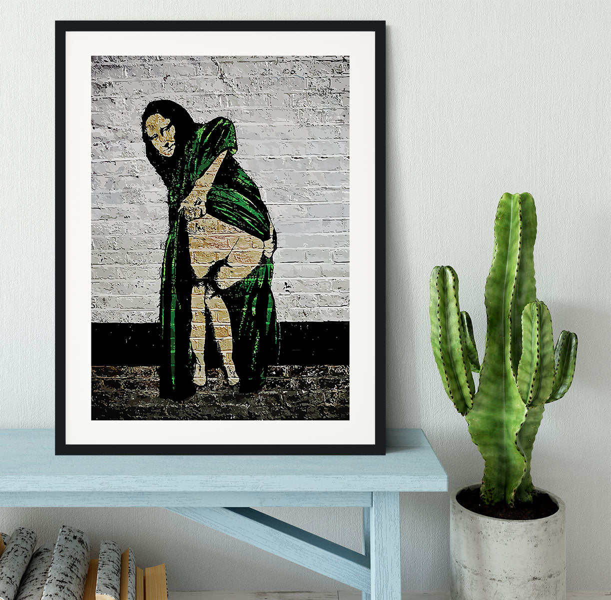 Banksy Mona Lisa Showing Her Backside Framed Print - Canvas Art Rocks - 1
