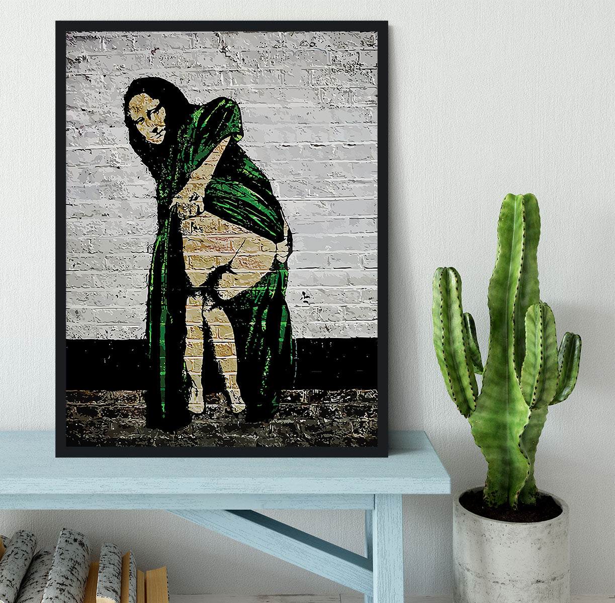 Banksy Mona Lisa Showing Her Backside Framed Print - Canvas Art Rocks - 2
