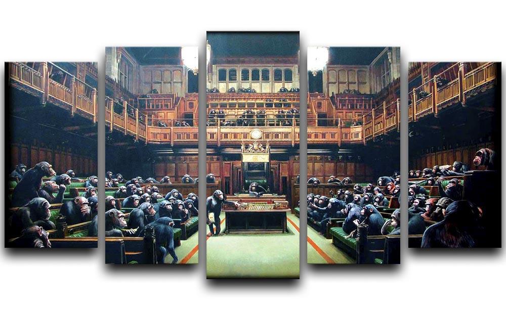 Banksy Monkey Parliament 5 Split Panel Canvas - Canvas Art Rocks - 1