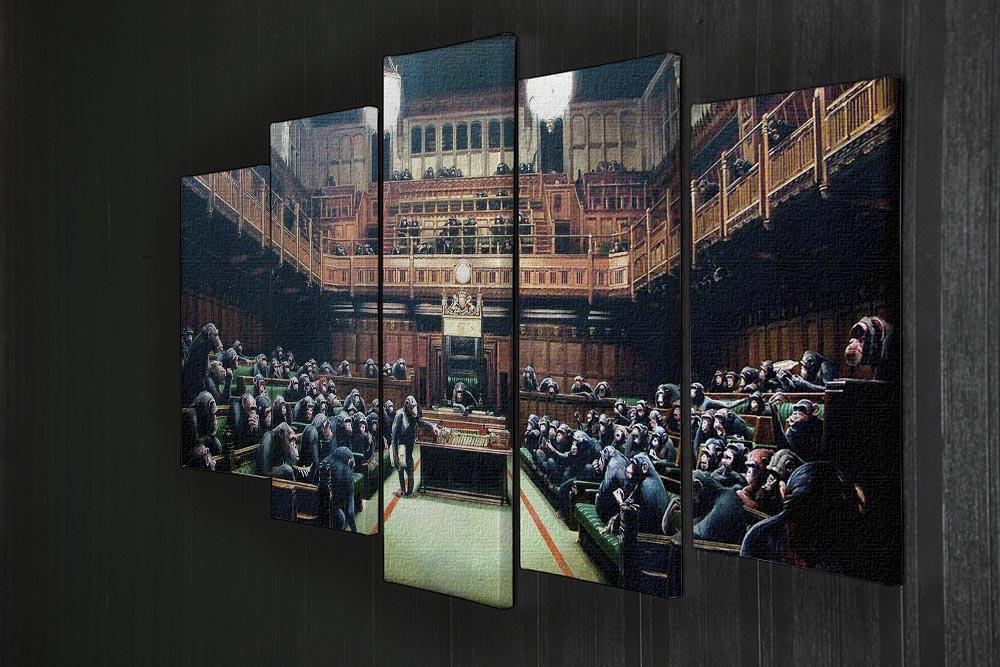 Banksy Monkey Parliament 5 Split Panel Canvas - Canvas Art Rocks - 2