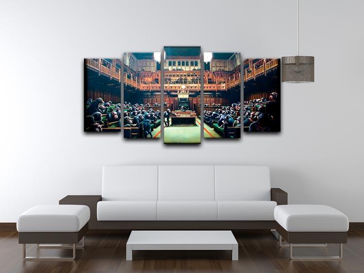 Banksy Monkey Parliament 5 Split Panel Canvas - Canvas Art Rocks - 3