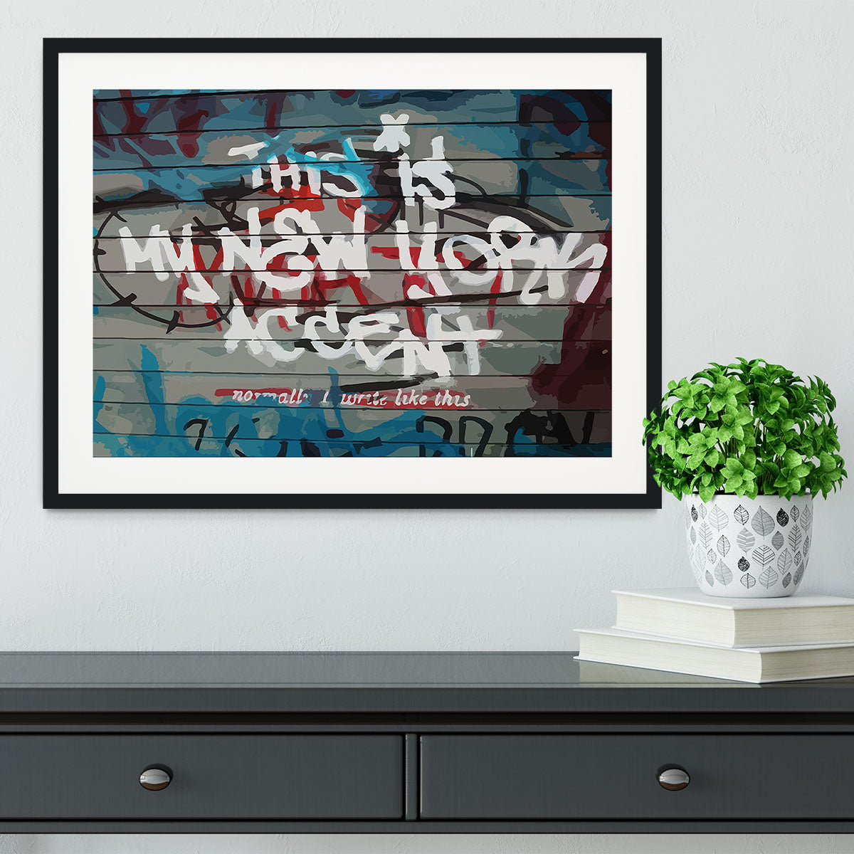 Banksy New York Accent Framed Print - Canvas Art Rocks - 1