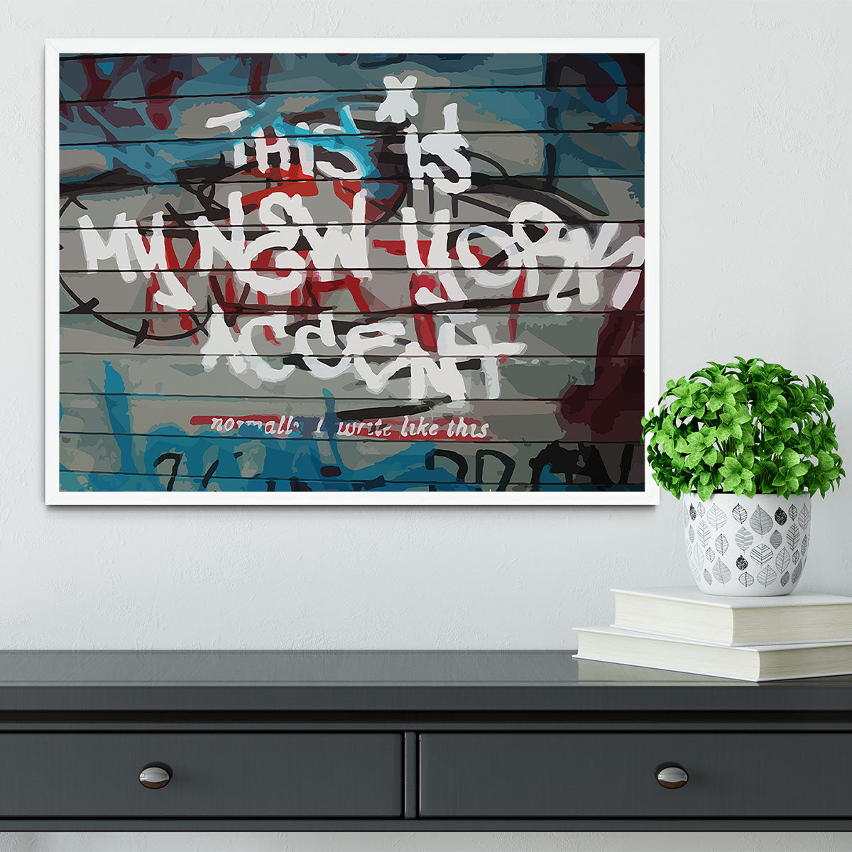 Banksy New York Accent Framed Print - Canvas Art Rocks -6