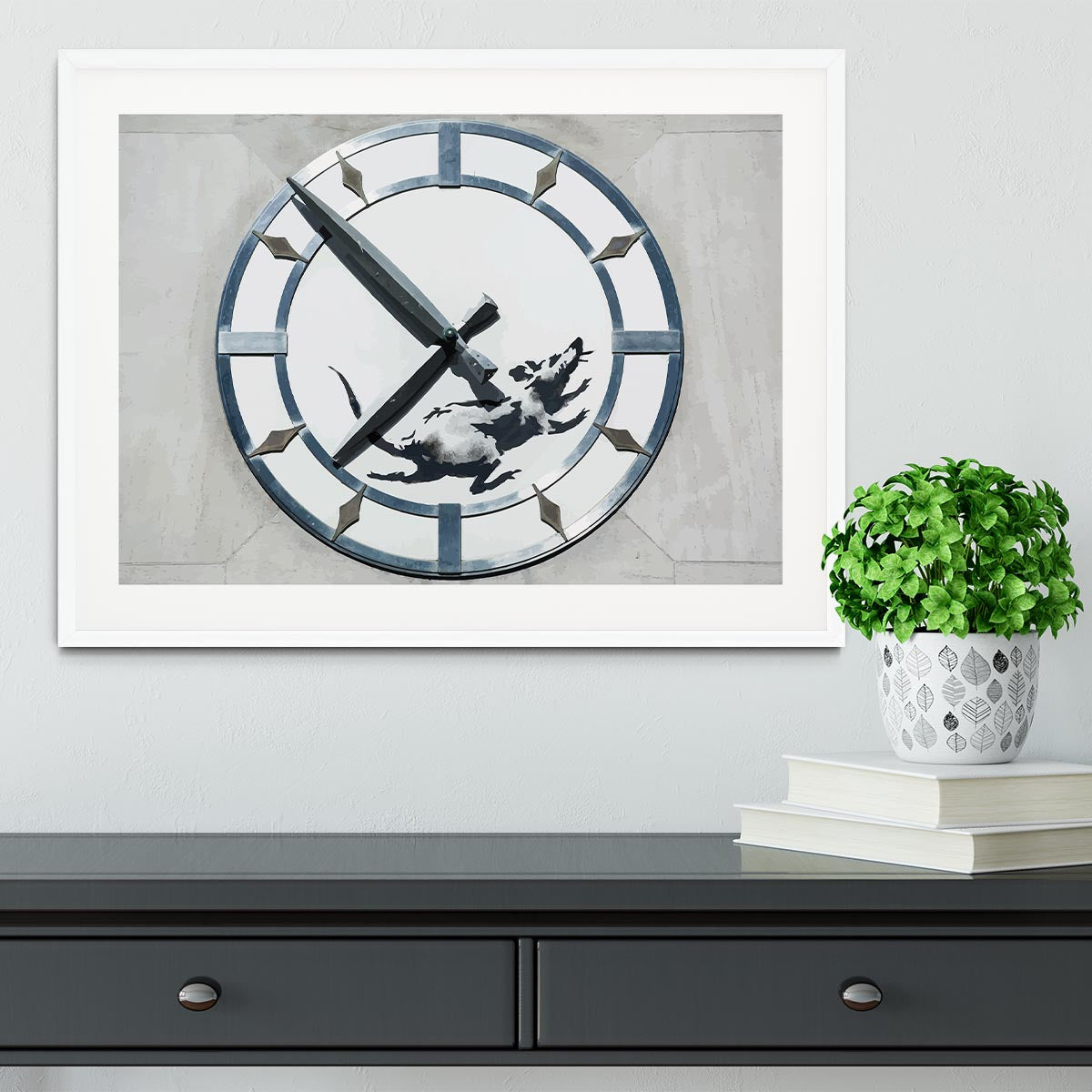 Banksy New York Clock Rat Framed Print - Canvas Art Rocks - 5