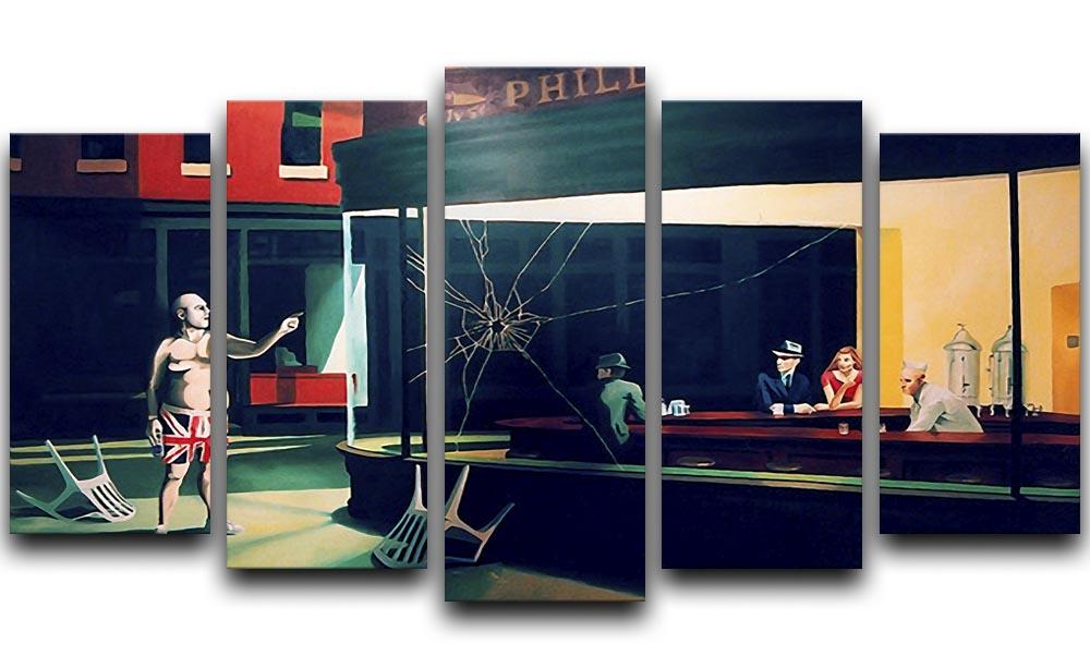 Banksy Nighthawks 5 Split Panel Canvas - Canvas Art Rocks - 1