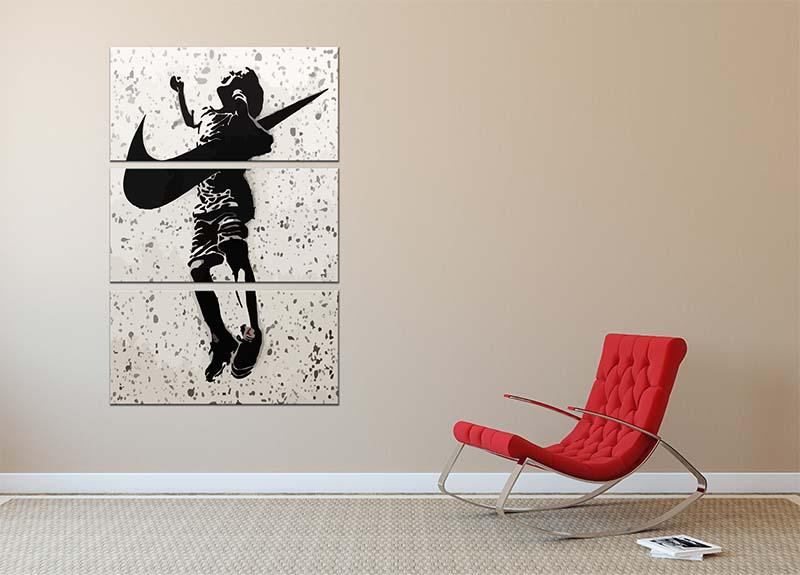 Banksy Nike 3 Split Panel Canvas Print - Canvas Art Rocks - 2