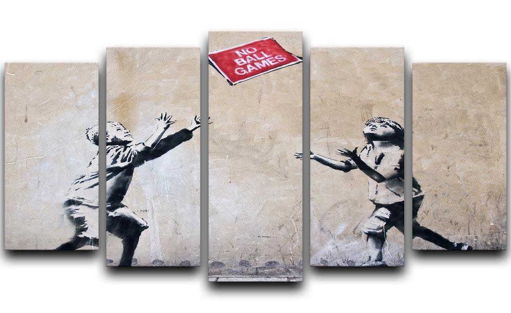 Banksy No Ball Games 5 Split Panel Canvas - Canvas Art Rocks - 1