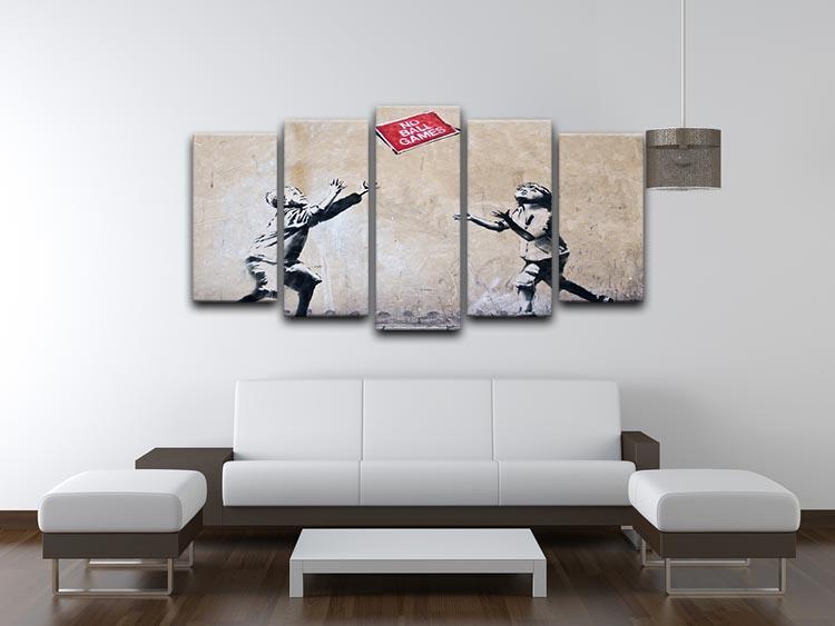 Banksy No Ball Games 5 Split Panel Canvas - Canvas Art Rocks - 3