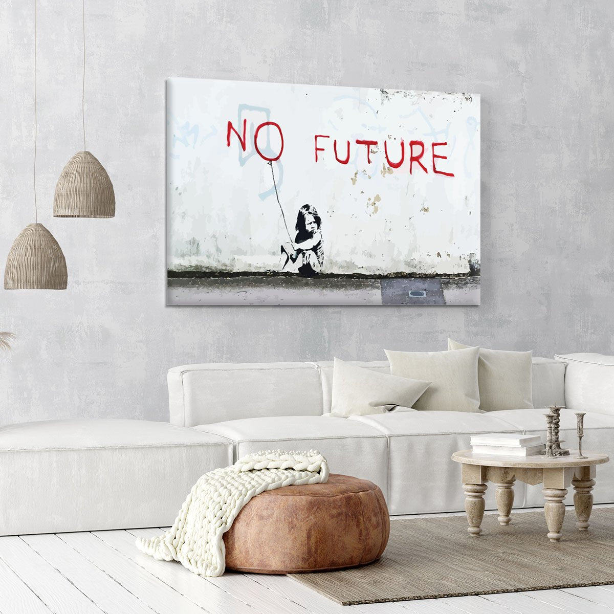 Banksy No Future Canvas Print or Poster