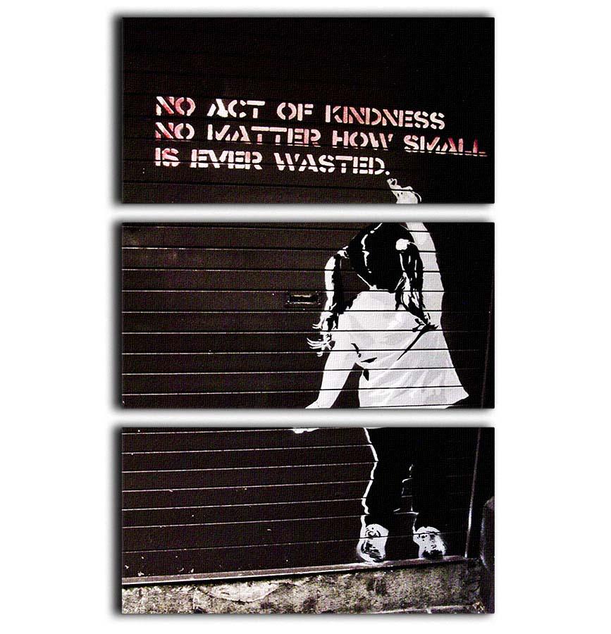 Banksy No Kindness 3 Split Panel Canvas Print - Canvas Art Rocks - 1