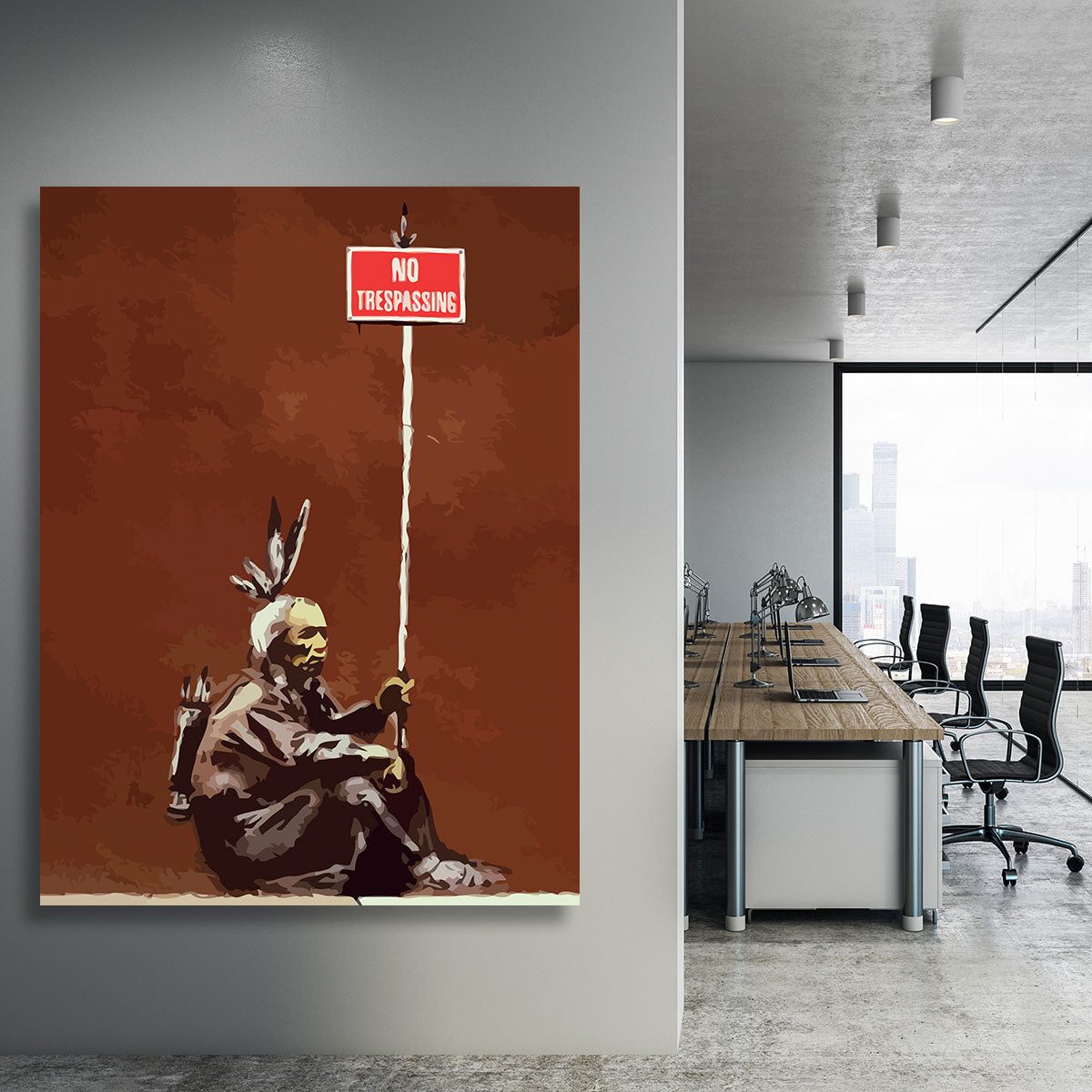 Banksy No Trespassing Canvas Print or Poster - Canvas Art Rocks - 3