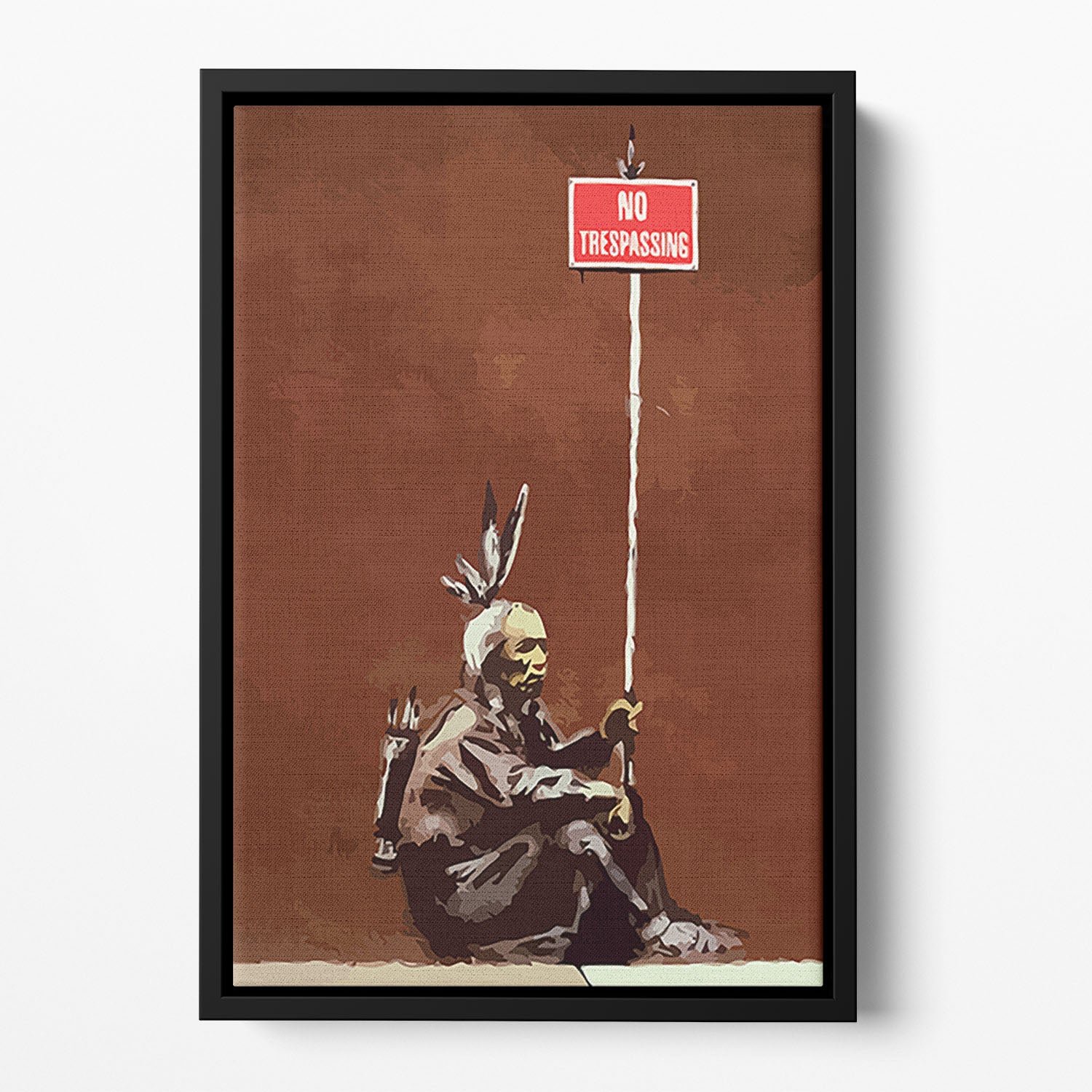 Banksy No Trespassing Floating Framed Canvas