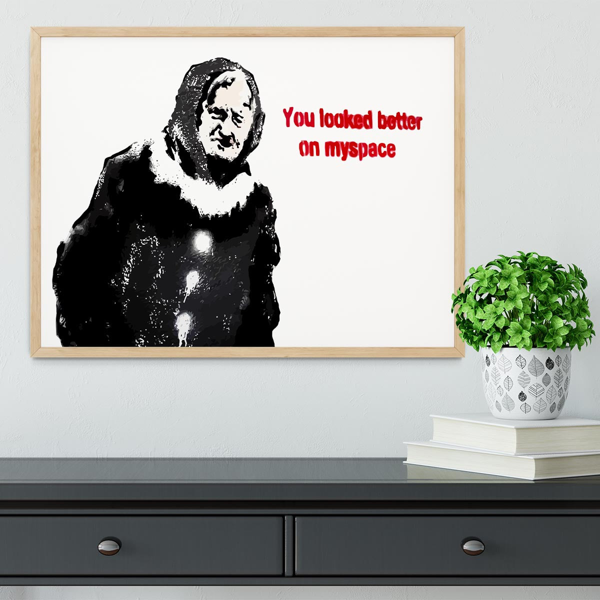 Banksy Old Woman MySpace Framed Print