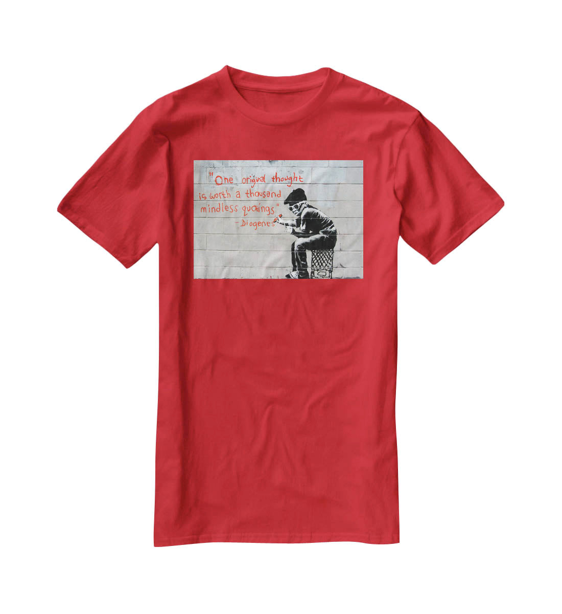 Banksy One Original Thought T-Shirt - Canvas Art Rocks - 4