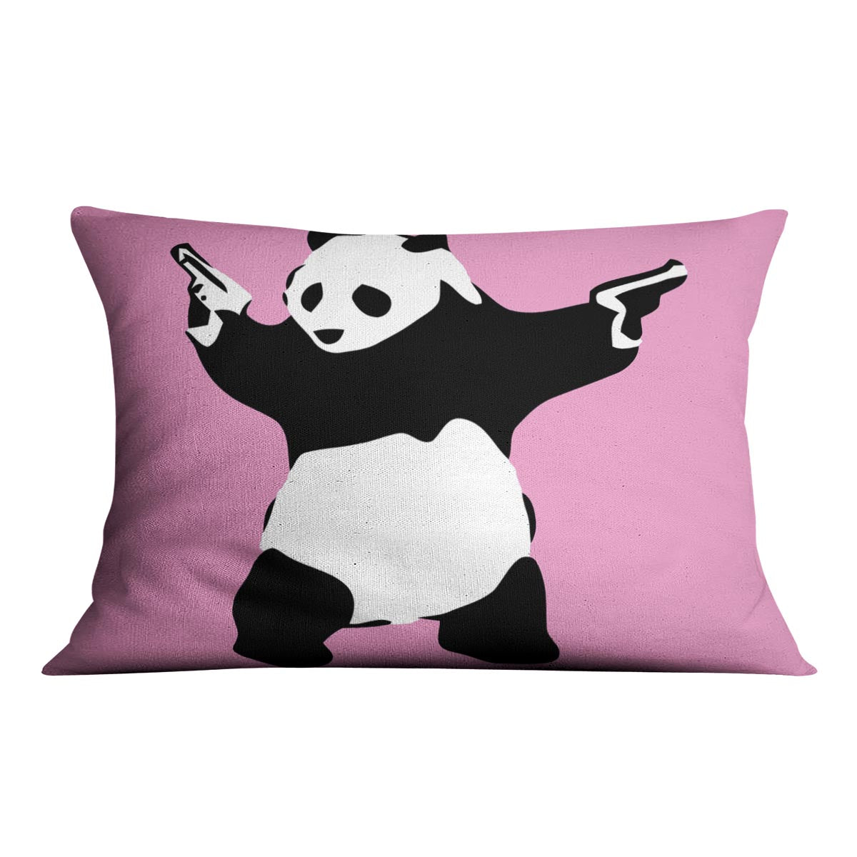 Banksy Panda Pink Cushion - Canvas Art Rocks - 4