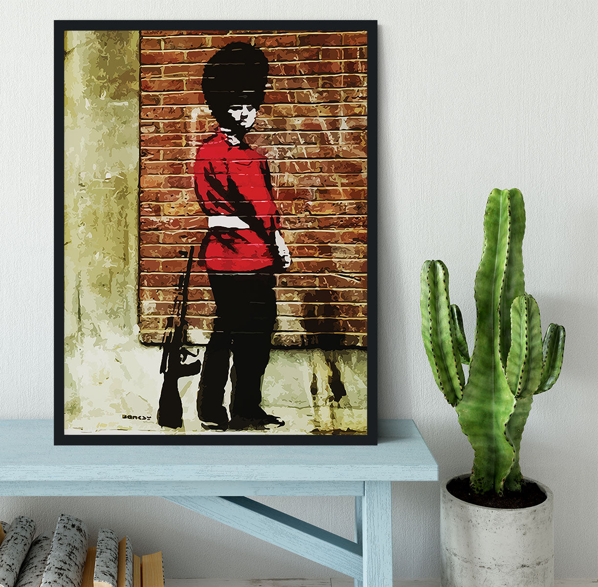Banksy Pissing London Soldier Framed Print - Canvas Art Rocks - 2