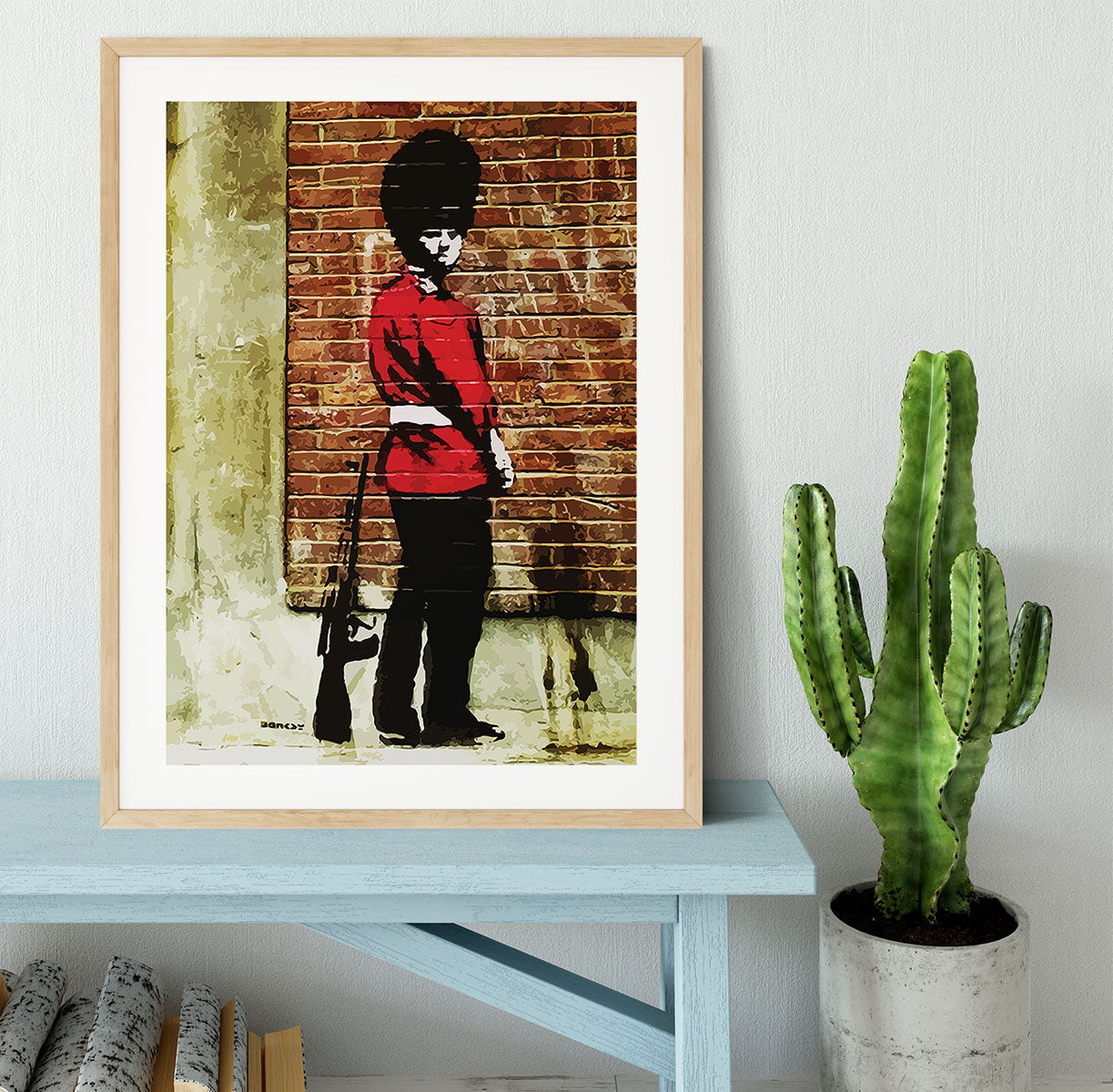 Banksy Pissing London Soldier Framed Print - Canvas Art Rocks - 3