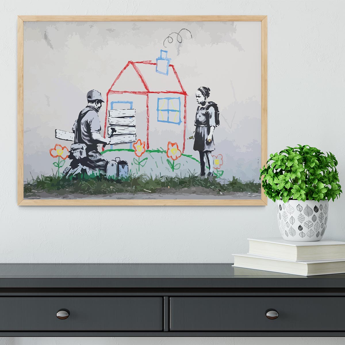 Banksy Play House Framed Print - Canvas Art Rocks - 4