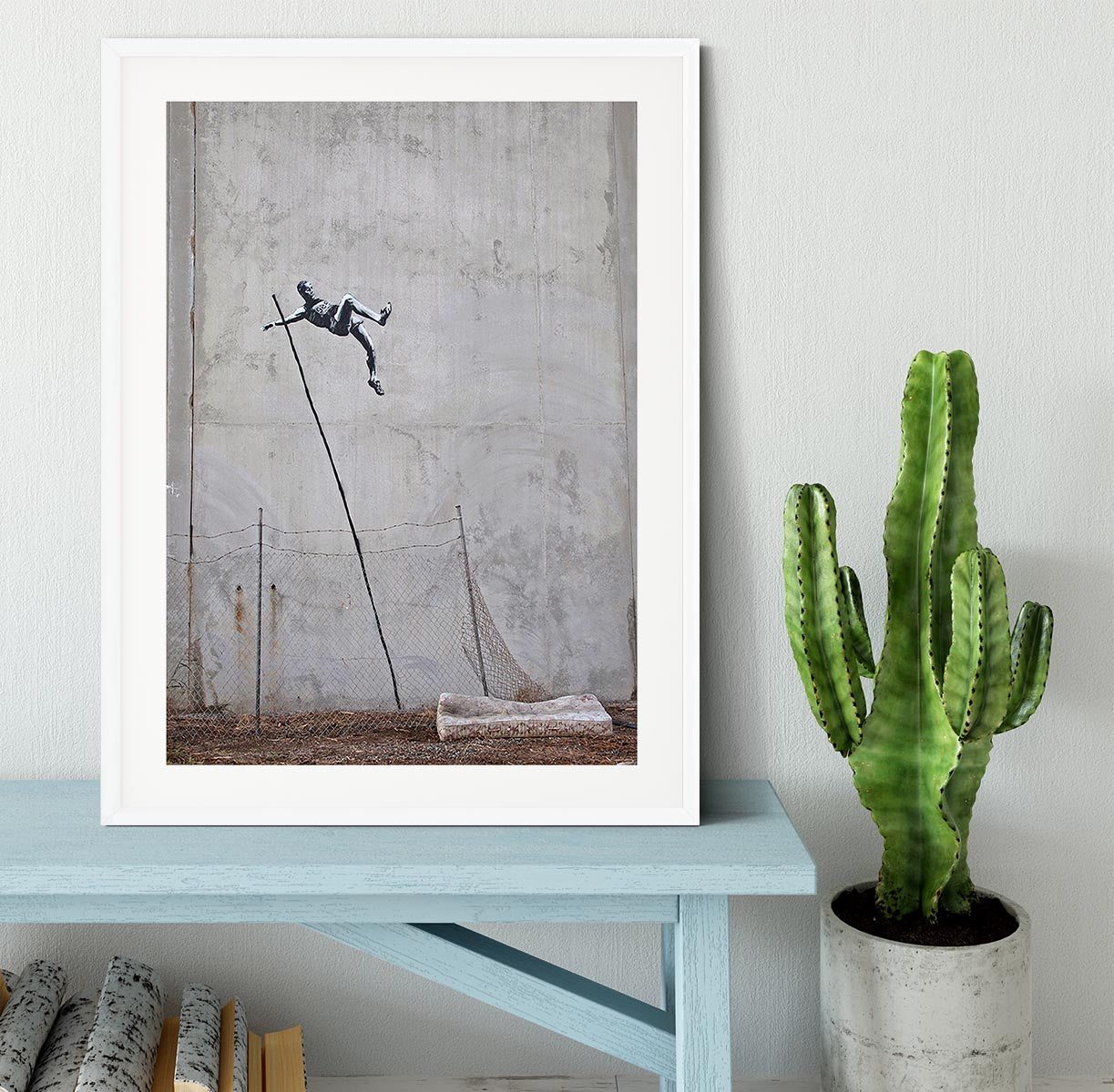 Banksy Pole Vaulter Framed Print - Canvas Art Rocks - 5