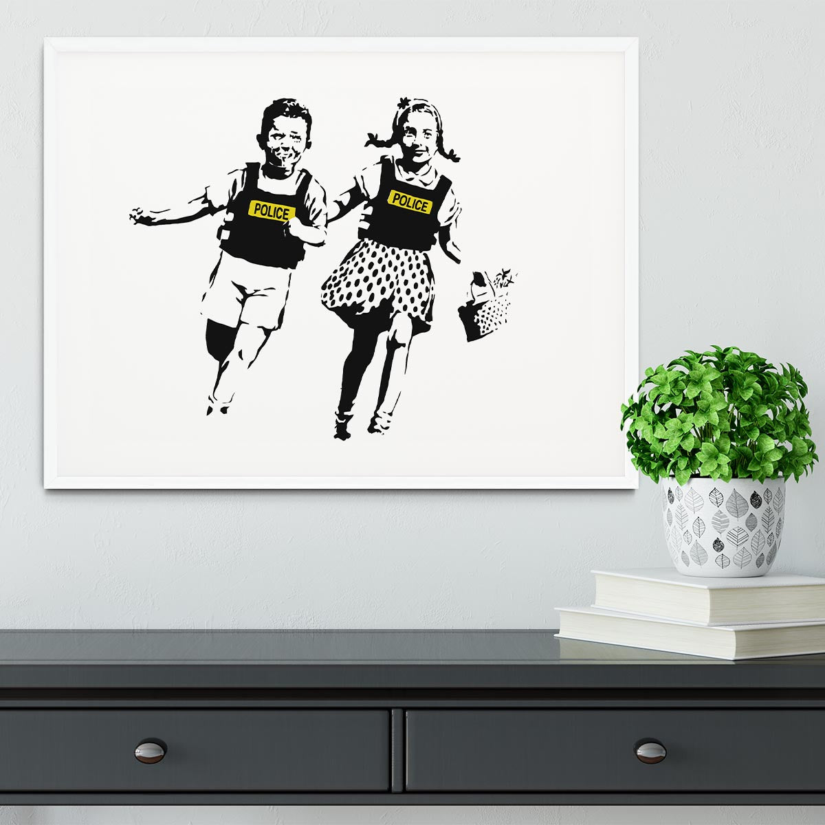 Banksy Police Kids Framed Print - Canvas Art Rocks - 5