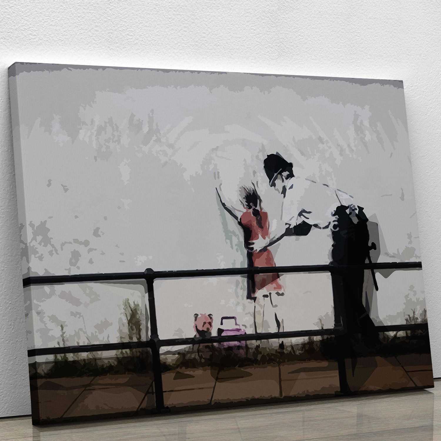 Banksy Policeman Searching Girl Canvas Print or Poster - Canvas Art Rocks - 1