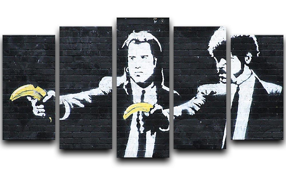 Banksy Pulp Fiction Banana Guns 5 Split Panel Canvas - Canvas Art Rocks - 1