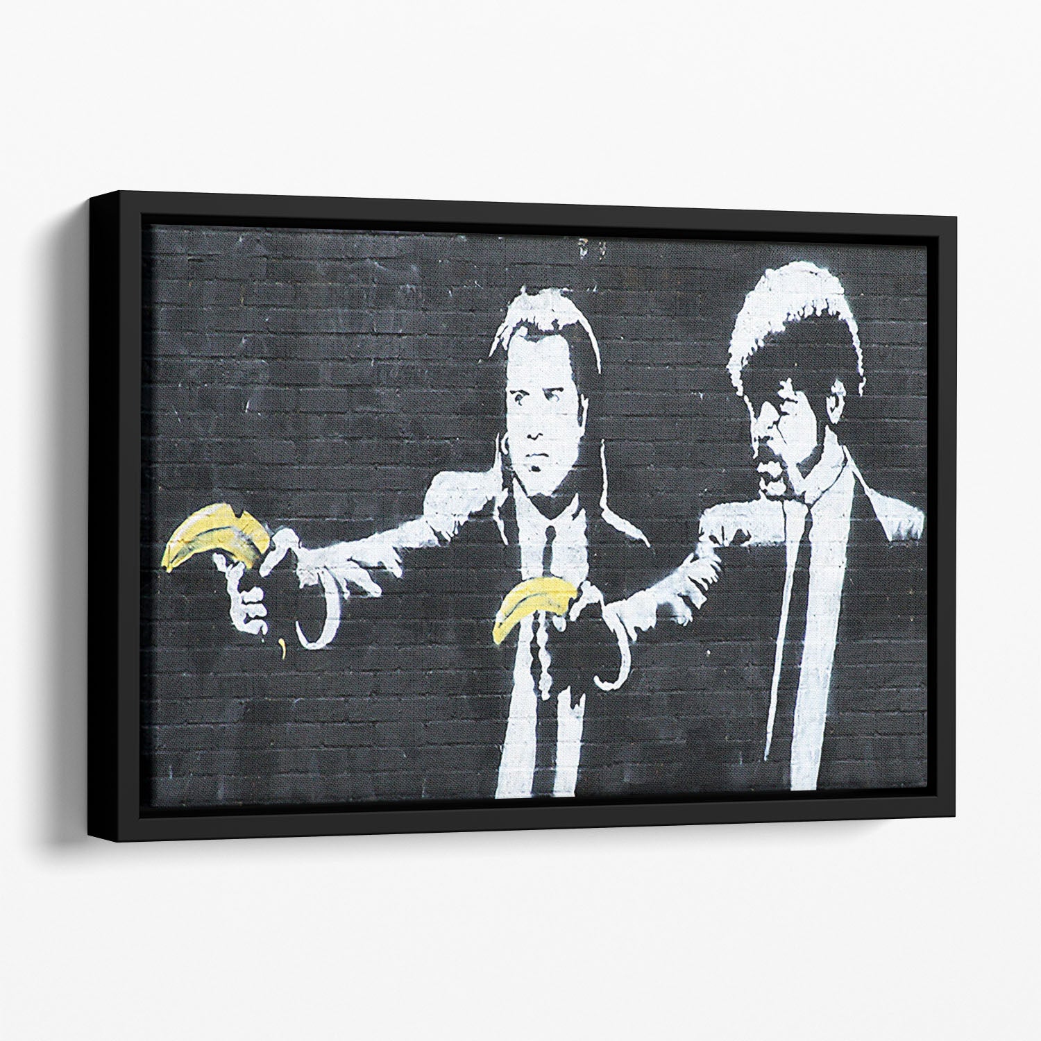 Banksy Pulp Fiction Banana Guns Floating Framed Canvas
