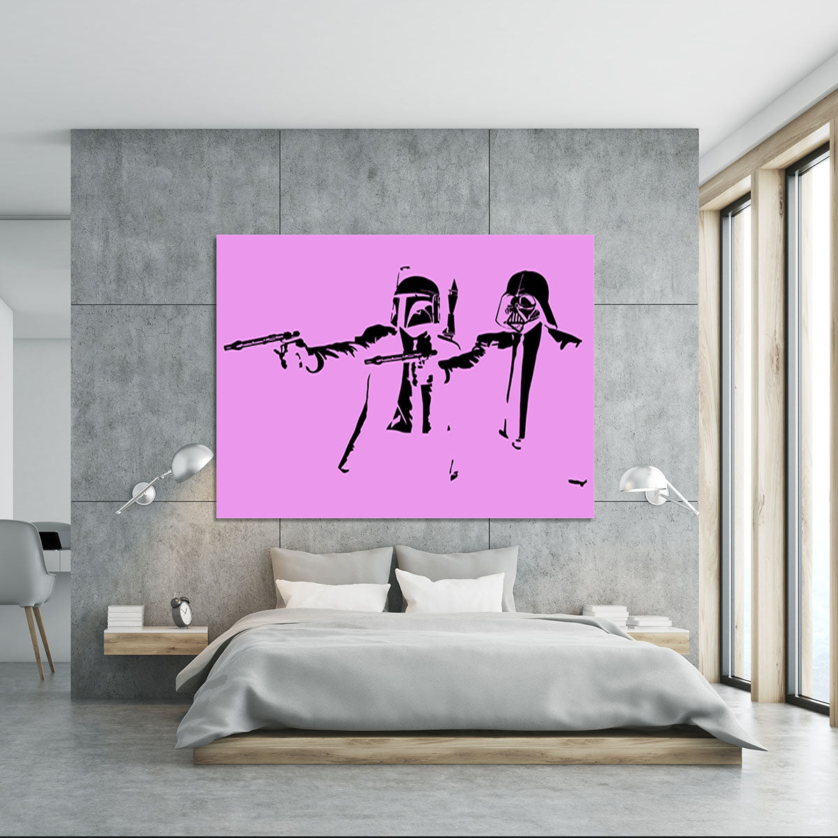 Banksy Pulp Fiction Star Wars Purple Canvas Print or Poster - Canvas Art Rocks - 5