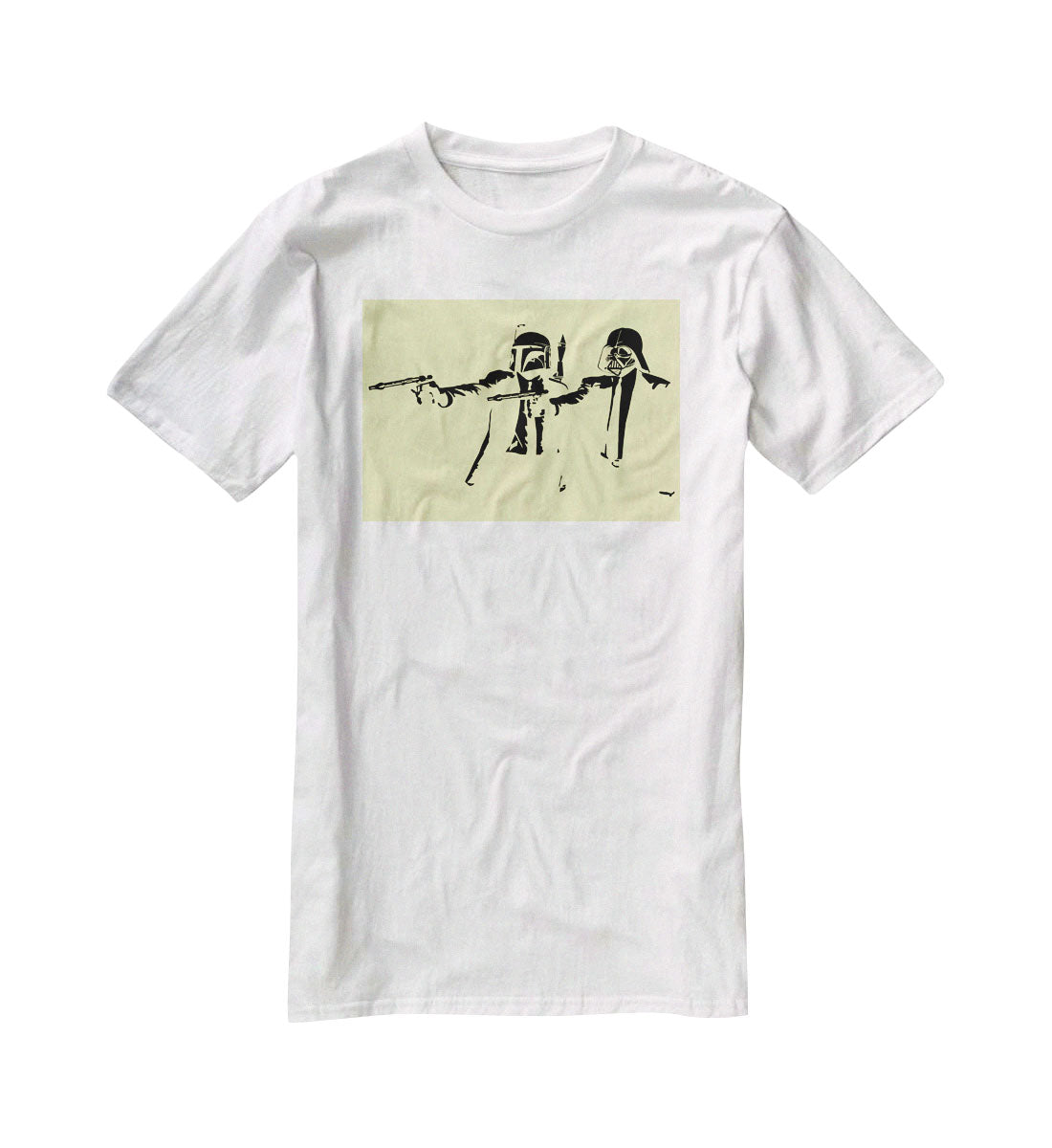 Banksy Pulp Fiction Star Wars Yellow T-Shirt - Canvas Art Rocks - 5