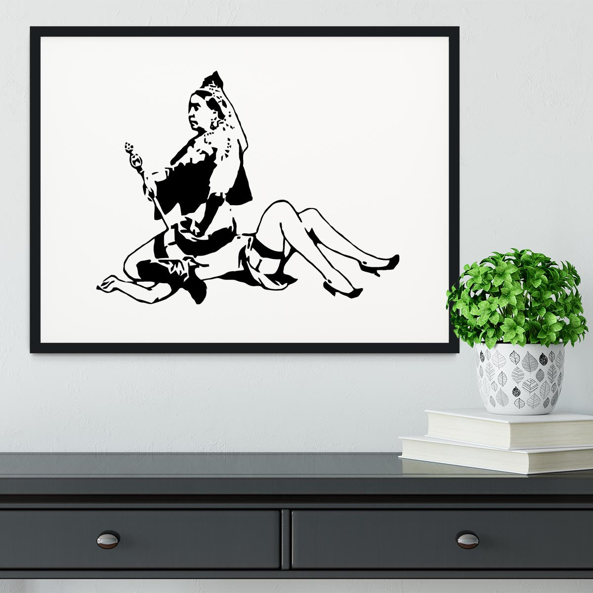 Banksy Queen Victoria Framed Print - Canvas Art Rocks - 1