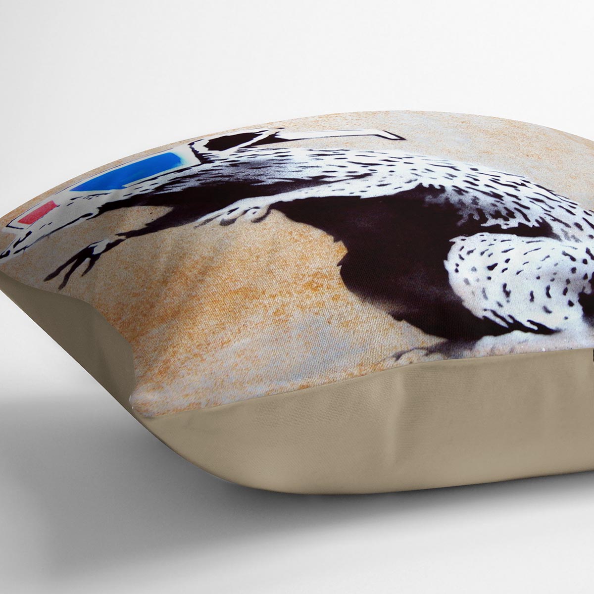 Banksy Rat Wearing 3D Glasses Cushion