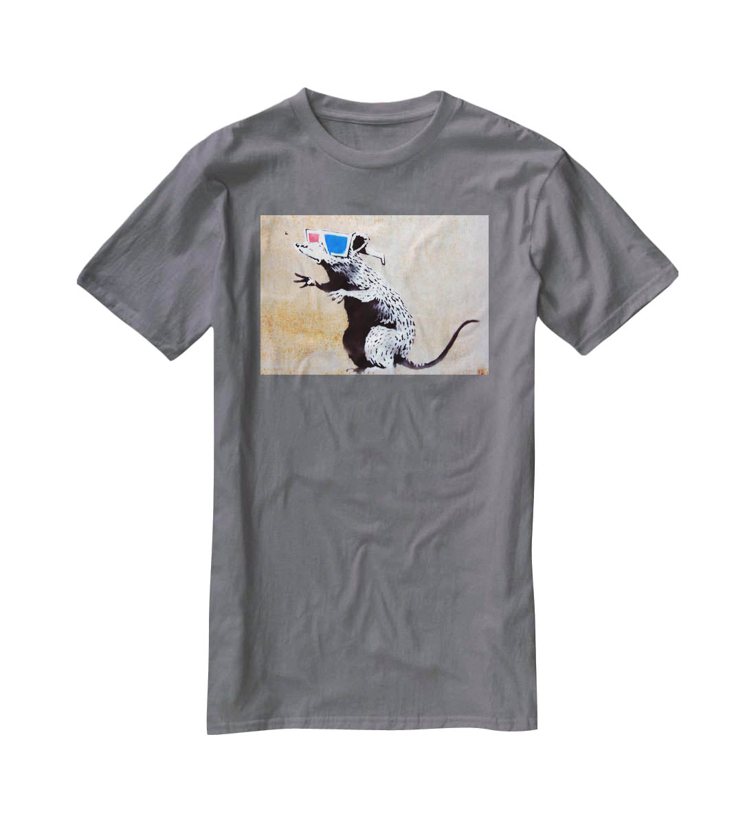 Banksy Rat Wearing 3D Glasses T-Shirt - Canvas Art Rocks - 3